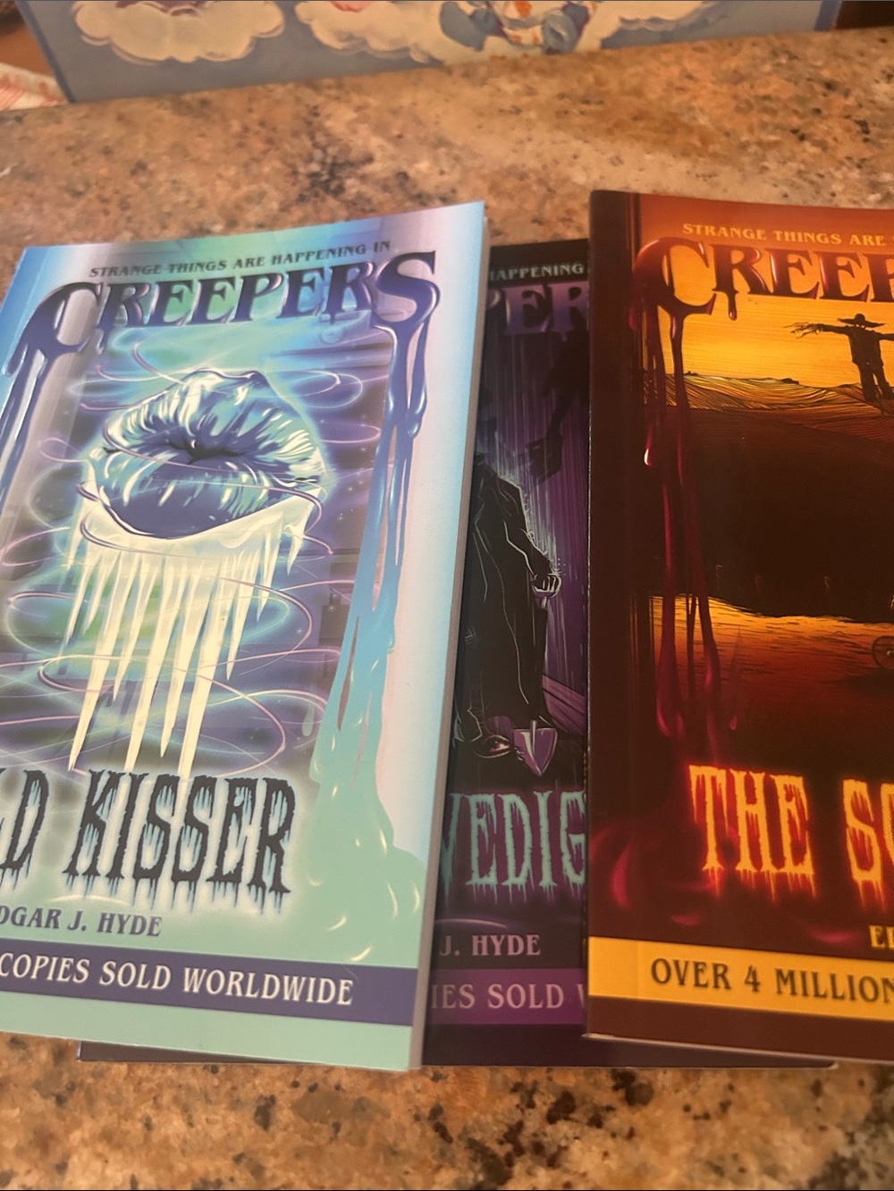 3 creeper books brand new, cold kisser, the scarecrow, and the gravedigger